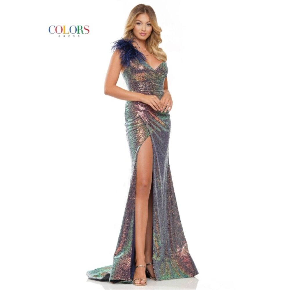 NEW Navy/Copper sequin prom  dress size 8